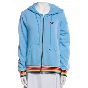 🌈 Aviator Nation Retro Rainbow Full Zip Hoodie - Size Large